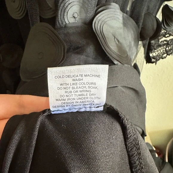 Dainty Jewells Black Polka Dot Applique Midi Dress - Picture 7 of 15